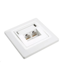 Solarix Zásuvka CAT5E UTP 2 x RJ45 pod omítku bílá SX9-2-5E-UTP-WH