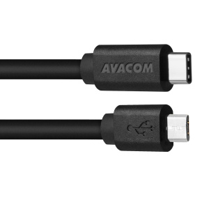 AVACOM datový a nabíjecí kabel USB Type-C - Micro USB, 100cm, černá