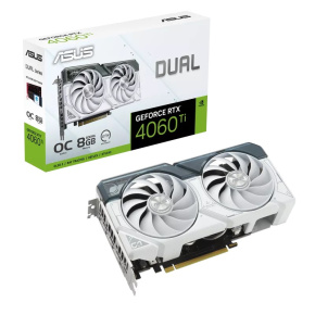 BAZAR - ASUS VGA NVIDIA GeForce RTX 4060 Ti DUAL WHITE OC 8G, 8G GDDR6, 3xDP, 1xHDMI - Poškozený obal (Komplet)