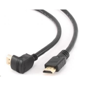 GEMBIRD Kabel HDMI - HDMI 3m, 90° konektor (v1.4, M/M, zlacené kontakty, úhlový, stíněný)