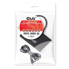 Club3D Video hub MST (Multi Stream Transport) DisplayPort na 4x DisplayPort, USB napájení