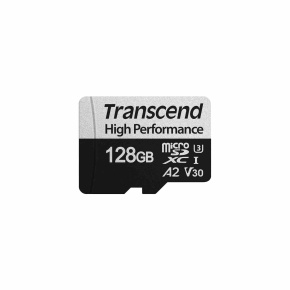 TRANSCEND MicroSDXC karta 128GB 330S, UHS-I U3 A2 + adaptér