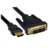 PREMIUMCORD Kabel HDMI - DVI-D 2m (M/M, zlacené kontakty, stíněný)