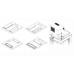 TRITON montážní redukce ke klimatizaci X1 a X2 do hloubky rozvaděče 800 x 800 mm, černá