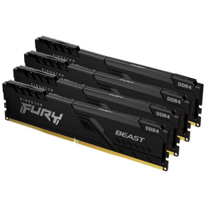 KINGSTON DIMM DDR4 32GB (Kit of 4) 2666MT/s CL16 FURY Beast Černá