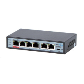 MaxLink PoE switch PSBT-6-4P-250 (náhrada za PSAT-6-4P-250), 6x LAN/4x PoE 250m, 802.3af/at/bt