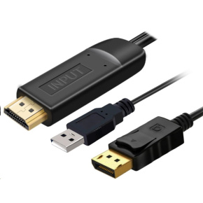 PremiumCord Kabel HDMI 2.0 na DisplayPort 1.2 pro rozlišení 4K@60Hz, 2m