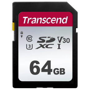 TRANSCEND SDXC karta 64GB 300S, UHS-I U3 V10 (R:100/W:25 MB/s)