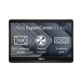 ASUS PC AiO ExpertCenter E1 (E1600WKAT-BA042M),N4500,15,6" FHD, 8GB,128GB SSD,Intel UHD,RS-232,No OS,Black