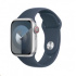 APPLE Watch Series 9 GPS + Cellular 41mm Silver Aluminium Case with Storm Blue Sport Band - S/M