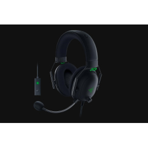 RAZER sluchátka s mikrofonem BlackShark V2, Wired Esports Headset + USB Mic Enhancer