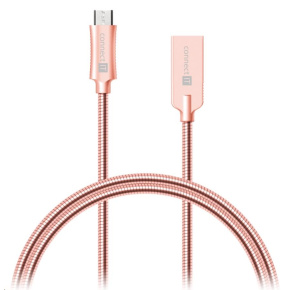 CONNECT IT Wirez Steel Knight Micro USB - USB, metallic rose-gold, 1 m