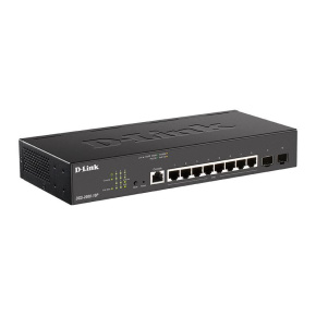 D-Link DGS-2000-10P Managed PoE switch, 8x GbE PoE+, 2x SFP, PoE 65W, fanless