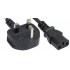 Manhattan nabíjecí kabel, Power Cord UK 3-pin, C13 to BS 1363 (UK plug), 1.8m, černá