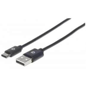 MANHATTAN kabel Hi-Speed USB-C, C Male / A Male, 2m, černý