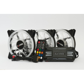 1stCOOL Fan KIT AURA EVO 2 ARGB, 3x Dual Ring ventilátor + řadič + dálkový ovladač