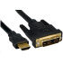 PREMIUMCORD Kabel HDMI - DVI-D 1m (M/M, zlacené kontakty, stíněný)