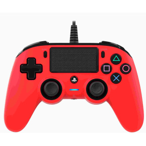 Nacon Wired Compact Controller - ovladač pro PlayStation 4 - červený