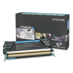 LEXMARK toner CYAN C734, C736, X734, X736, X738 na 6000 stran