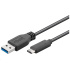 PremiumCord Kabel USB 3.1 konektor C/male - USB 3.0 A/male, černý, 1m