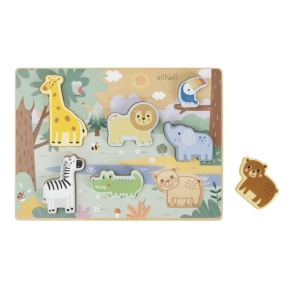 Dřevěné vkládací puzzle - zvířátka v ZOO