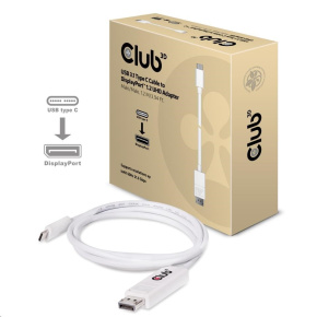 Club3D Adaptér USB 3.1 typ C na DisplayPort 1.2 4K60Hz UHD 1,2m (M/M)