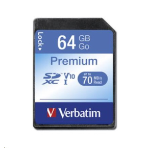 VERBATIM SDXC karta 64GB Class 10, UHS-1 (R:70/W:10 MB/s)