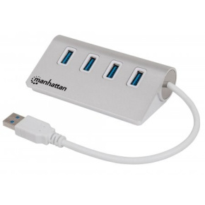 MANHATTAN USB 3.0 Hub, 4 Ports, Bus Power, Aluminum Housing