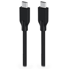 GENIUS nabíjecí kabel ACC-C2CC-3A, 100cm, USB-C na USB-C, 3A, PD60W, opletený, černý