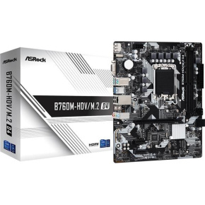 ASRock MB Sc LGA1700 B760M-HDV/M.2 D4, Intel B760, 2xDDR4, 1xDP, 1xHDMI, 1xVGA, mATX