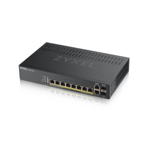 Zyxel GS1920-8HPV2 10-port Smart Managed PoE Switch Switch, 8x gigabit RJ45, 2x gigabit RJ45/SFP, 130W pro PoE