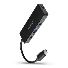 AXAGON HUE-G1C, 4x USB 3.2 Gen 1 SLIM hub, kabel Type-C 14cm napevno