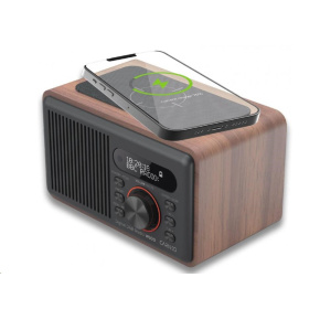 CARNEO W100 Rádio DAB+, FM, BT, Wireless charging, wood