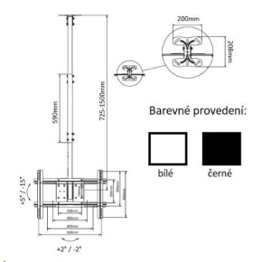 Držák Tv na strop Fiber Mounts T560 -  Bílý