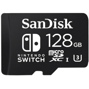 SanDisk MIcroSDXC karta 128GB for Nintendo Switch (R:100/W:90 MB/s, UHS-I, V30, U3, C10, A1) licensed Product