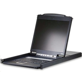 ATEN 8-port KVM PS/2+USB, OSD, rack, 19" LCD, touchpad, klávesnice