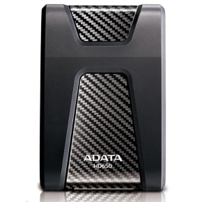 ADATA Externí HDD 2TB 2,5" USB 3.1 DashDrive Durable HD650, černý (gumový, nárazu odolný)