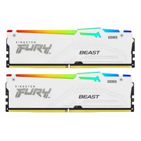 KINGSTON DIMM DDR5 64GB (Kit of 2) 6000MT/s CL30 Non-ECC FURY Beast RGB EXPO, Bílá