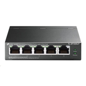 TP-Link switch TL-SF1005LP (5x100Mb/s, 4xPoE, 41W, fanless)