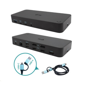 i-tec USB 3.0 / USB-C / Thunderbolt, 3x 4K Docking Station + Power Delivery 100W