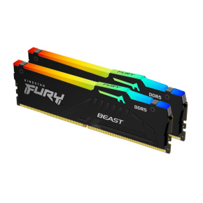 KINGSTON DIMM DDR5 64GB (Kit of 2) 6400MT/s CL32 Non-ECC FURY Beast RGB EXPO, Černá