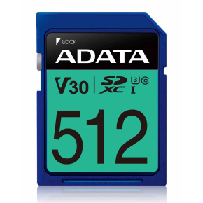 ADATA SDXC karta 512GB Premier Pro UHS-I U3 Class 10 (R:95/W:60 MB/s)